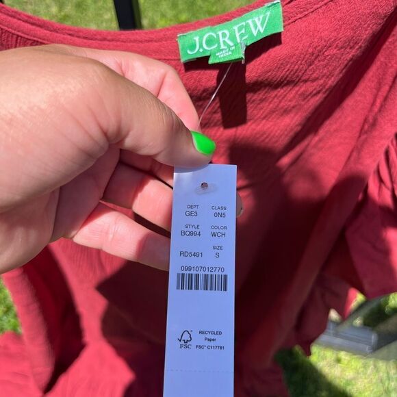 J Crew Ruffle One Shoulder Cover Up Dress in Soft Gauze NWT - Picture 6 of 7